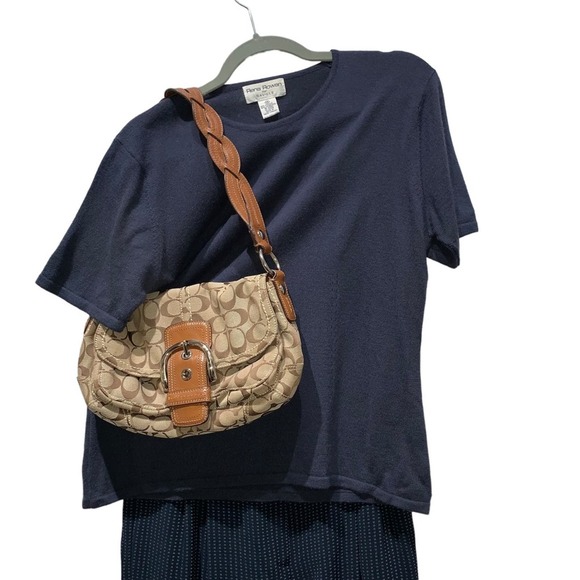 Liz Claiborne Collection - dress slacks, navy w/beige ticking, lined, size:12P - Picture 8 of 9